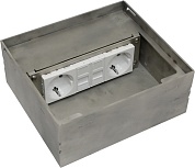 Лючок (люк) металлический в пол, на 3 модуля, для установки в бетонную стяжку от 60 мм, крышка без выемки, нержавеющая сталь ELLUK 8303