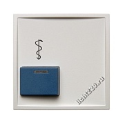 12239909Berker центральная панель для вызывного устройства с синей кнопкой вызова врача цвет: полярная белизна, матовый, серия S.1/B.1/B.3/B.7 Glas (арт. B12239909)