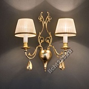 Emme Pi Light бра, цвет арматуры - золото, цвет абажуров - белый, подвески декорированы сусальным золотом, 2хE14 (арт. 6015A/2)