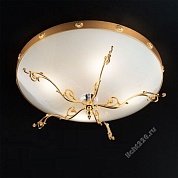 Emme Pi Light Потолочный светильник, цвет арматуры - золото, цвет абажуров - белый, подвески декорированы сусальным золотом (арт. 6015PL/4)
