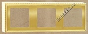 FEDE ROMA SURFACE накладная гориз/вертик 3-постовая рамка, открытый монтаж. Комплект для монтажа включает (3 суппорта, 8 защитн. шторок для супп., 3 кабельных вывода, 2 соедин.для доп.супп.), цвет блестящее золото (BRIGHT GOLD) [FD01503OB]