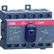ABB Реверсивный рубильник OT40F3С до 40А 3-полюсный для установки на DIN-рейку или монтажную плату (с резерв. ручкой) (арт.: 1SCA104913R1001)