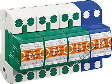 5096879OBO Bettermann молниеразрядник (комплектный) [тип: MCD 50-B 3+1] (арт. OBO5096879)
