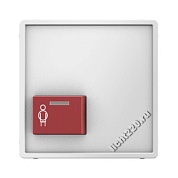 12196089Berker центральная панель с нижней красной кнопкой вызова цвет: полярная белизна, бархатный, серия Q.1 (арт. B12196089)