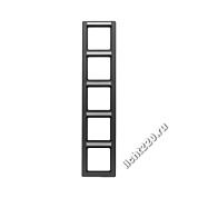10156016Berker рамка с полем для надписей, Q.1, 5-местная вертикальная цвет: антрацит, бархатный (арт. B10156016)