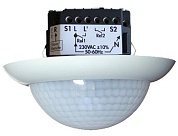 BEG (PD4-M-2C-DUO-FM) Датчик присутствия потолочный 360°, двухканальный, диаметр действия 24м., накладной монтаж / IP54 / белый (арт. BEG_92252)