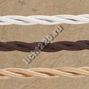 FEDE электрический гибкий кабель, внешняя оплетка шелк, изоляция ПВХ, 300В, 3x1,5 мм2, упаковка 50м, цвет коричневый [FD10179]