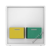 12536089Berker центральная панель с зеленой и желтой кнопкой квитирования цвет: полярная белизна, бархатный, серия Q.1 (арт. B12536089)